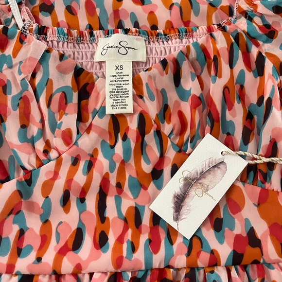 NWT Jessica Simpson Babydoll Dress Multi Pattern XS Valentines Date Gift Party - Picture 4 of 8